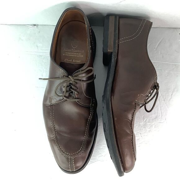 Allen Edmonds Clark Street Lace Up Oxford Men Dress Brown Leather Shoes 9 - Picture 2 of 10